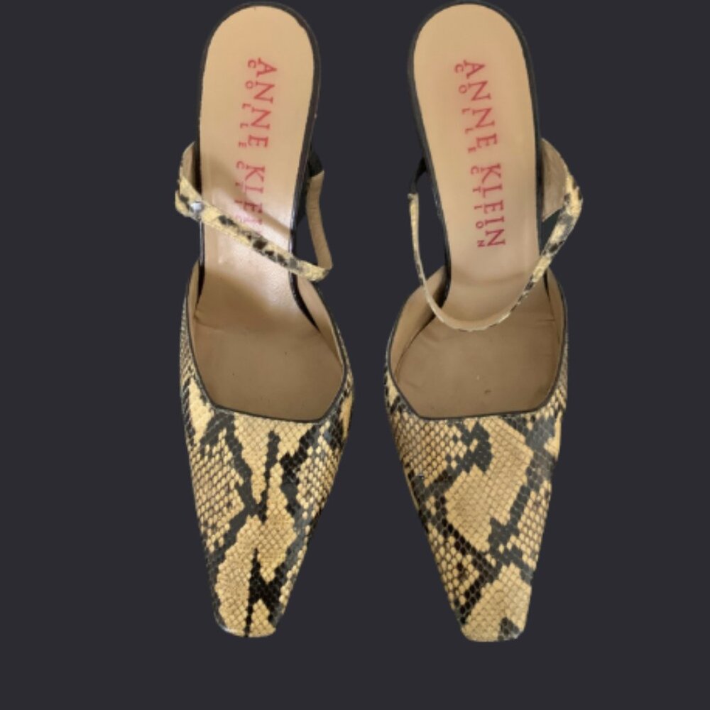 Vintage Anne Klein Collection Snakeskin Pumps Size 7 1/2 - Picture 5 of 5